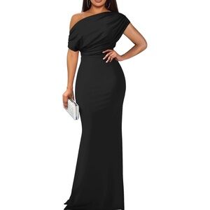 YMDUCH Women's Elegant Sleeveless Off Shoulder Bodycon Long Formal party Gown